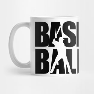 baseball player text masking black Mug